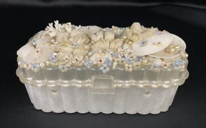 Theresa Bag Co. Lucite Handbag Purse Encrusted Shells Pearls Rhinestones - Picture 1 of 17