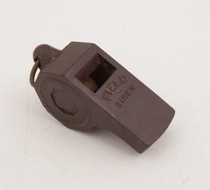 Silbato de baquelita sirena de campo (WD4) bola de corcho anillo de latón de colección entrenador marrón funciona - Imagen 1 de 7