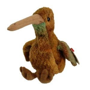 1998 Ty Beanie Baby Beak the Kiwi Bird Retired P.E. Pellets w/ Tag Errors - Picture 1 of 6