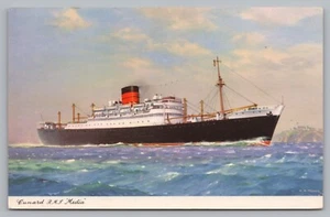 Postcard Cunard RMS Media Steam Passenger Ship Posted 1961 - Picture 1 of 2