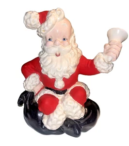 Atlantic Mold Cerámica Navidad Papá Noel con Campana y Caja de Música De Colección - Imagen 1 de 3