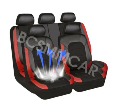 Car Seat Covers PU Leather Full Set Fit Sedan Seat Protectors W/Headrest Cover - Imagem 1 de 4