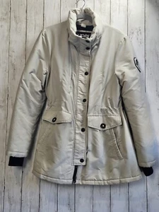 Superdry Womens Everest Parka Coat Size US 14 Cream No Hood - Picture 1 of 20