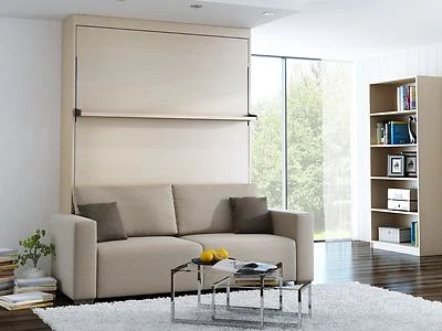 Schrankbett Wandbett mit Sofa Leggio Linea STD 180 x 200 cm Mainau Birke - Bild 1 von 4