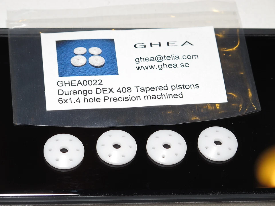 GHEA 0022 DURANGO DEX408/DNX408 SHOCK PRO PISTONS 6X1.4 HOLE PRECISION TAPERED - Image 1 of 1