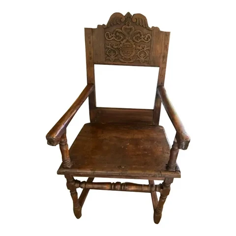 Antique Oak Hand carved Chair Circa 1712 Cover