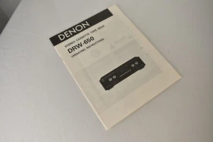 Original DENON DRW-650 Dual Stereo Cassette Deck User's Manual - Picture 1 of 2
