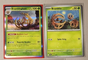 Brambleghast 021/162 holo & Bramblin 020/162 Pokemon card Temporal Forces NM - Picture 1 of 1