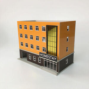 1/160 N Scale Buildings Railway Scenery Layout Modern Home Stay Orange Model 