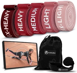 Premium FITNESSBÄNDER FÜR Muskelaufbau Resistance Bands Set Pink 5Stk Neu - Bild 1 von 3