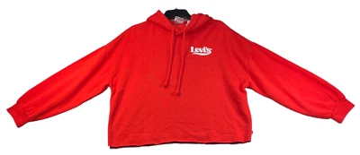 Levis укороченный свитер женщин плюс размер 1 X красный толстовка с капюшоном длинным рукавом пуловер новый - Изображение 1 из 4