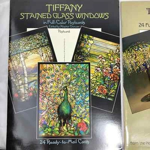 Postcard books, Tiffany Lamps & Tiffany Stained Glass Windows 2 book bundle - Picture 1 of 9