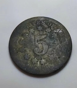 1868 5 Cent Schild Nickel - Bild 1 von 2