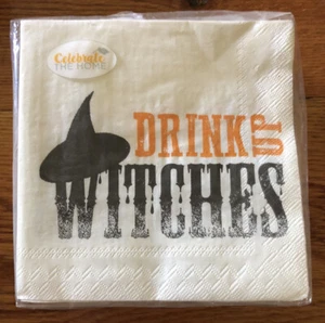 DRINK UP WITCHES Paper Cocktail Napkins Pack of 40, 3-ply HALLOWEEN Party - Picture 1 of 4