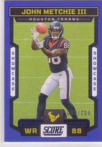 2022 Panini Score John Metchie III RC Rookie Blue Showcase Parallel /100 Texans 