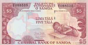 🇼🇸 Samoa, 5 $ Tala, 2005, UNC, p33b, Seriennummer: F088525 - Bild 1 von 2