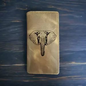 Cartera de Rodeo Elefante Vaquero Cuero Búfalo Occidental Premium Animal Regalo NUEVO - Imagen 1 de 10