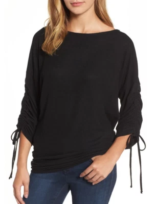 Camiseta Gibson acogedora manga corbata negra 2XS NUEVA CON ETIQUETAS $54 Foto 1 de 4