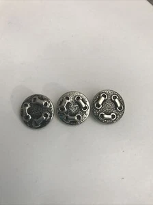 3 Vintage Buttons Metal Bone Or Buckle Design Art Victorian Edwardian B1 - Picture 1 of 6