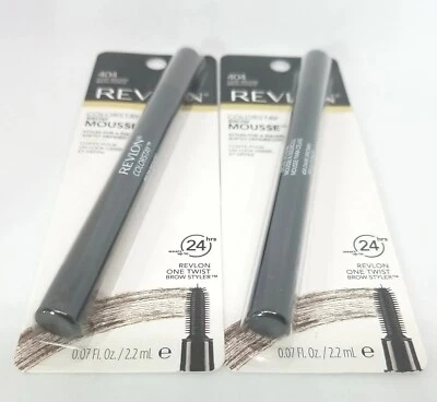 2 Pack REVLON Colorstay BROW 404 DARK BROWN Styler Eyebrow GEL NEW SEALED Boxes  - Image 1 of 3