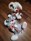 Vintage 87' Puffalump Christmas Pair Of Mouse Fisher Price 11” Plush Stuffed