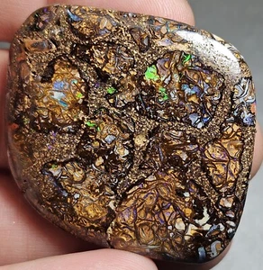 Polished Boulder Opal Yowah Green Blue Purple Matrix 77.7 Ct Lapidary Australian - Bild 1 von 12
