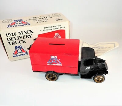 Ertl Big A Auto Parts 1926 Mack Delivery Truck Coin Bank # 9094UA Mint In Box - Image 1 of 4