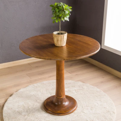 XSmall Solid Oak Round Dining Table Tulip Leg, Large Dinner Table, Fast Shipping - Image 1 of 4