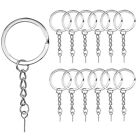 100x Flat for Key Rings with Chain Open Jump Rings Hardware Crafts Jewelry Makin