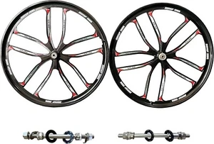 26" 10 Spoke Mag Wheel Set, Disc Brake, 100/135mm, 7/8/9s, MTB/Cruiser (Black) - Picture 1 of 9