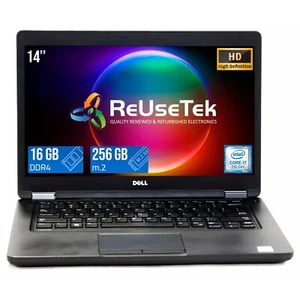 Dell Latitude 5480 14" Intel Core i7-7600U 2.80GHz 16GB RAM 256GB m.2 SSD Laptop - Picture 1 of 17