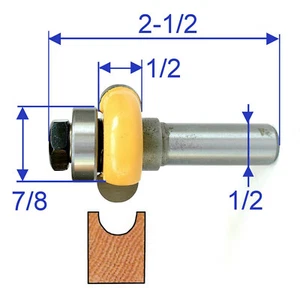 1 pieza vástago 1/2" diámetro 1/2" con broca de enrutador de flauta de cojinete superior  - Imagen 1 de 12
