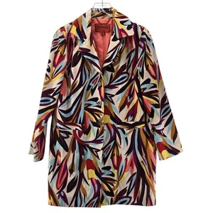 Missoni For Target Colorful Trench Coat Womens Medium Groovy 60s Inspired Cotton - Picture 1 of 12