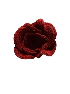 NUEVO Hecho a mano flores de ganchillo floral tallo largo ROSAS ROJAS decoración del hogar 1 rosa - Imagen 1 de 7
