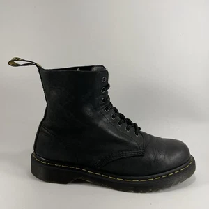 Dr. Martens Doc 1460 Pascal Combat Boots Womens Size 9 Black Leather 8-Eye - Picture 1 of 11