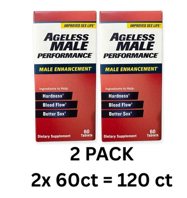 2 Pk New Vitality Ageless Male Performance Male Enhancement, 60 Ct Ea Exp 12/26 - Изображение 1 из 4