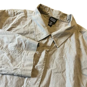Top Eileen Fisher XL mezcla de algodón manga larga con botones bolsillo - Imagen 1 de 9