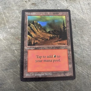 MTG Magic The Gathering Mountain Beta (C) Dark Art Moderately Played MP - Picture 1 of 2