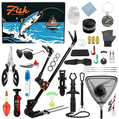 Fishing Advent Calendar 2025,24 Day Christmas Countdown Fishing Lures Tackle Set - Image 1 of 4