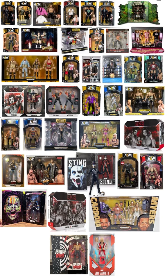 WWE ACTION FIGURE SERIE AEW-ROH-NJPW SPECIALI TOY WRESTLING, NEW - Immagine 1 di 1