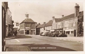 Vintage Echt Foto Postkarte Marktplatz Amersham Straßenszene Autos Architektur - Bild 1 von 2