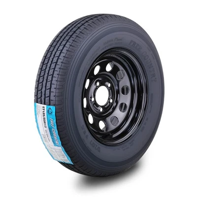 Free Country Trailer 轮胎轮辋 ST185/80R13 6 层 C 94N 5 球杆 x 4.5 英寸黑色 Mod — 第 1/3 张图片