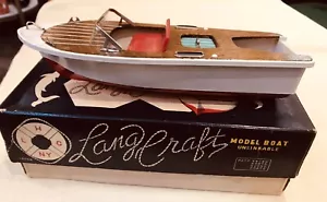 Vintage Lang Craft Mint Model Boat W/Motor & Ori. Boxes - Picture 1 of 24