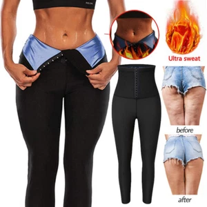 Neoprene Thermo Sweat Sauna Body Shaper Pants Weight Loss Waist Trainer Leggings - Picture 1 of 26