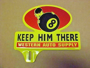 1940's World War 2 Time License Plate Topper Hitler Western Auto WWII - Picture 1 of 3