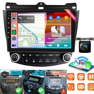 YUANTING Android 13 Car Stereo Radio GPS Wifi Apple CarPlay For Honda Accord 2003-2007 US