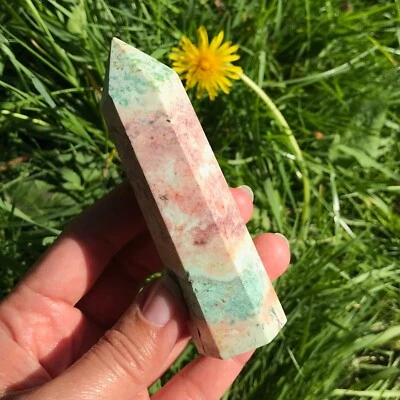 Peruvian Turquoise Tower Green Crystal Point In Matrix Stone - Image 1 of 4