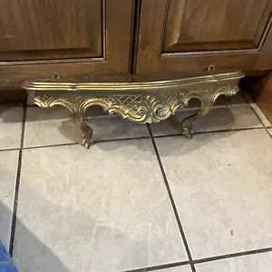 Vintage Italian Florentine Gilt Sconce Wall Shelf Molded Mid Century Gold 19"L - Picture 1 of 10