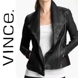 VINCE. Scuba schwarze 100% Lederjacke Größe XS - Bild 1 von 16