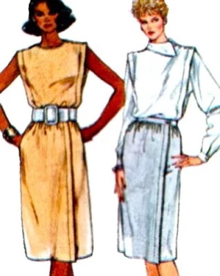 1980s Asymmetric Saddle Shoulder Batwing Blouse Simplicity 6269 Sewing Pattern - Image 1 of 3